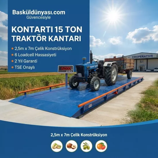 15 tonluk traktör kantarı; fıstık, fındık, zeytin ve meyve üreticileri ile hurdacı, kamyonet, pikap, transit, kamyon ve tır kantarı 15 tonluk traktör kantarı; fıstık, fındık, zeytin ve meyve üreticileri ile hurdacı, kamyonet, pikap, transit, kamyon ve tır kantarı