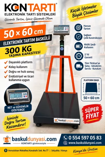 50X60 CM 300 KG ELEKTRONİK TARTIM BASKÜLÜ