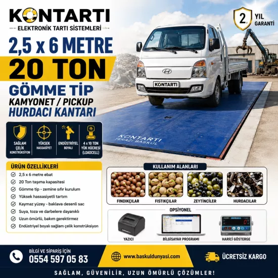 250x600 cm 20 Ton Gömme Tip Kamyonet Kantarı 250x600 cm 20 Ton Gömme Tip Kamyonet Kantarı